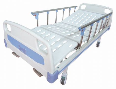 ABS床頭雙搖沖孔護(hù)理床（帶輪、護(hù)欄）